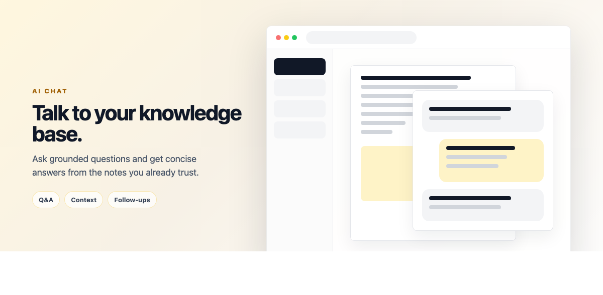 Interactive AI assistant for answering questions about your notes