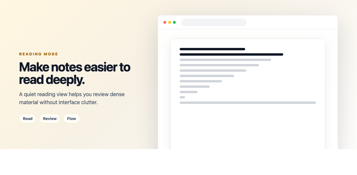 Clean, minimalist interface for focused reading